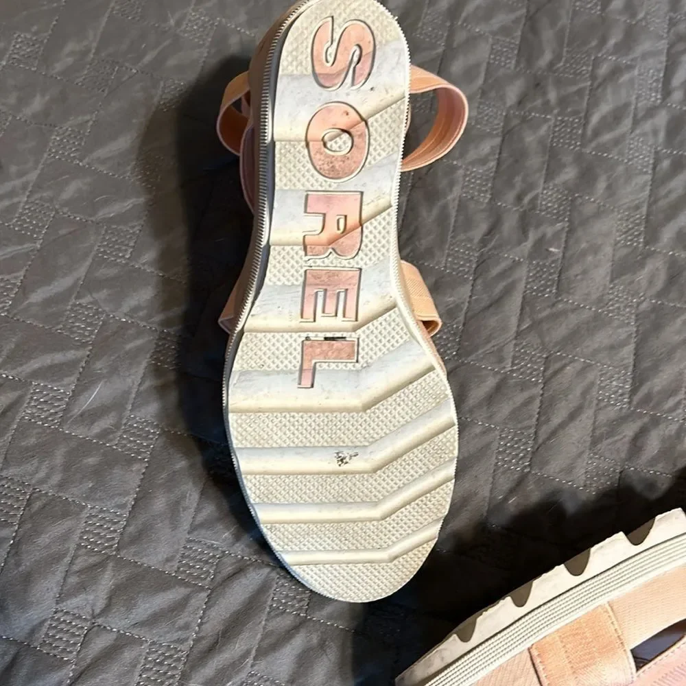 Sorel Leather Joanie II Platform Wedge Sandals 9